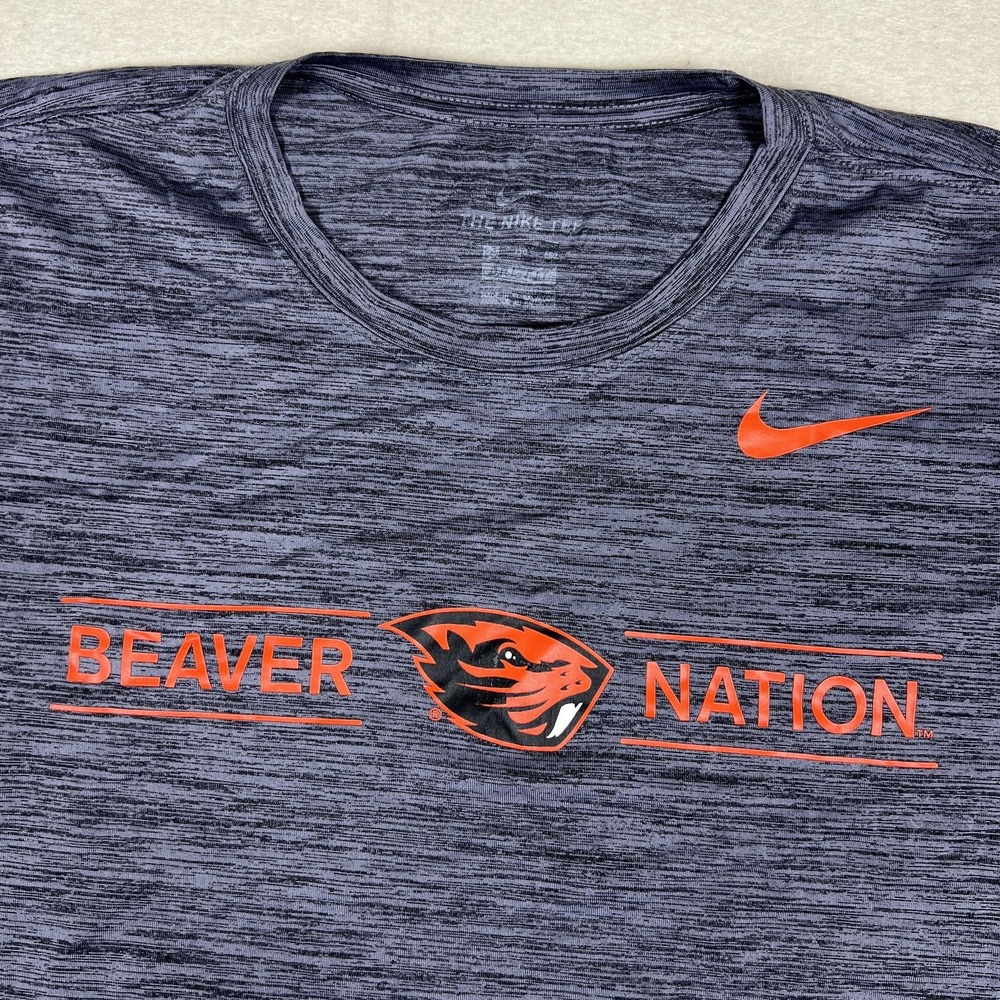 Nike Oregon State Beavers‎ Shirt Mens XXL Gray Dri Fit Beaver Nation Team Issued